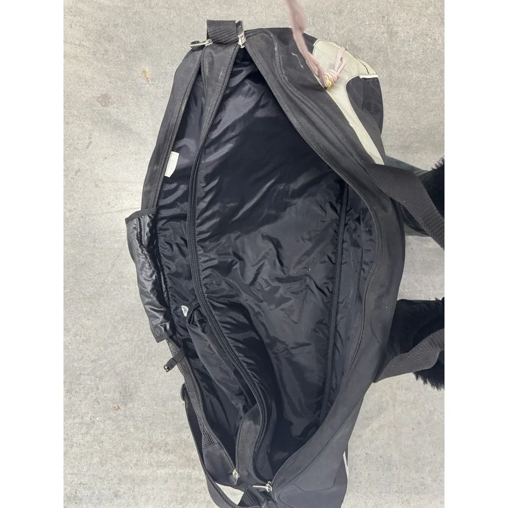 VTG Nike Tennis Racquet Pickle Ball Black Bag Double Slot Zipper‎ Shoulder Strap